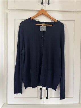 Eddie Bauer Navy Button-Front Cardigan